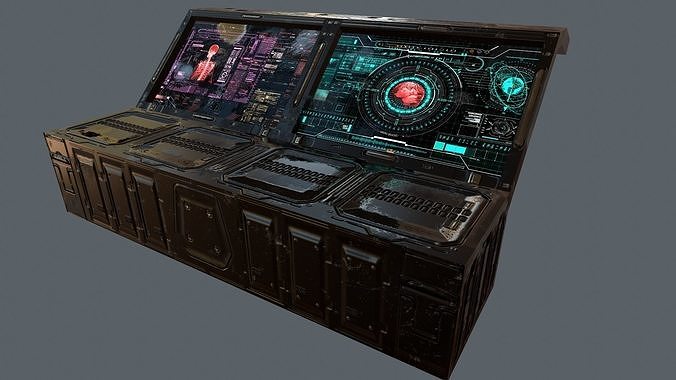 Scifi Modular Screen -Medical Computer  Videogame-Unity-PRB-glFT Low-poly 3D model