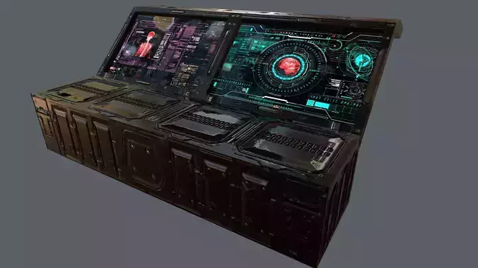 Scifi Modular Screen -Medical Computer  Videogame-Unity-PRB-glFT Low-poly 3D model
