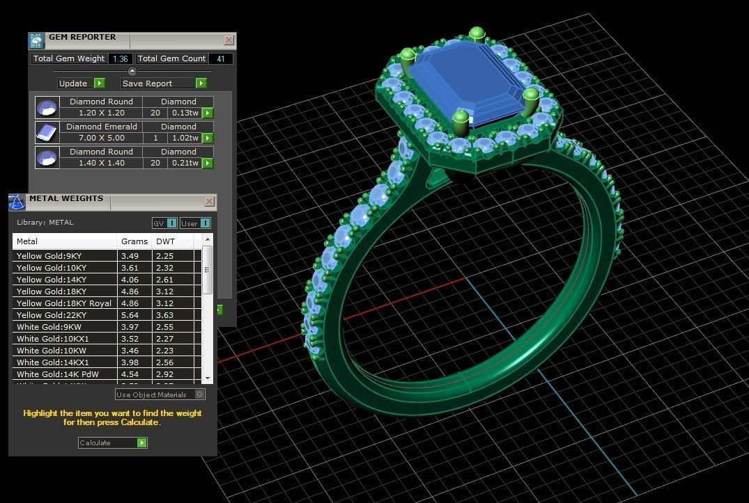 Diamond Jewelry Ring 3D print model_1