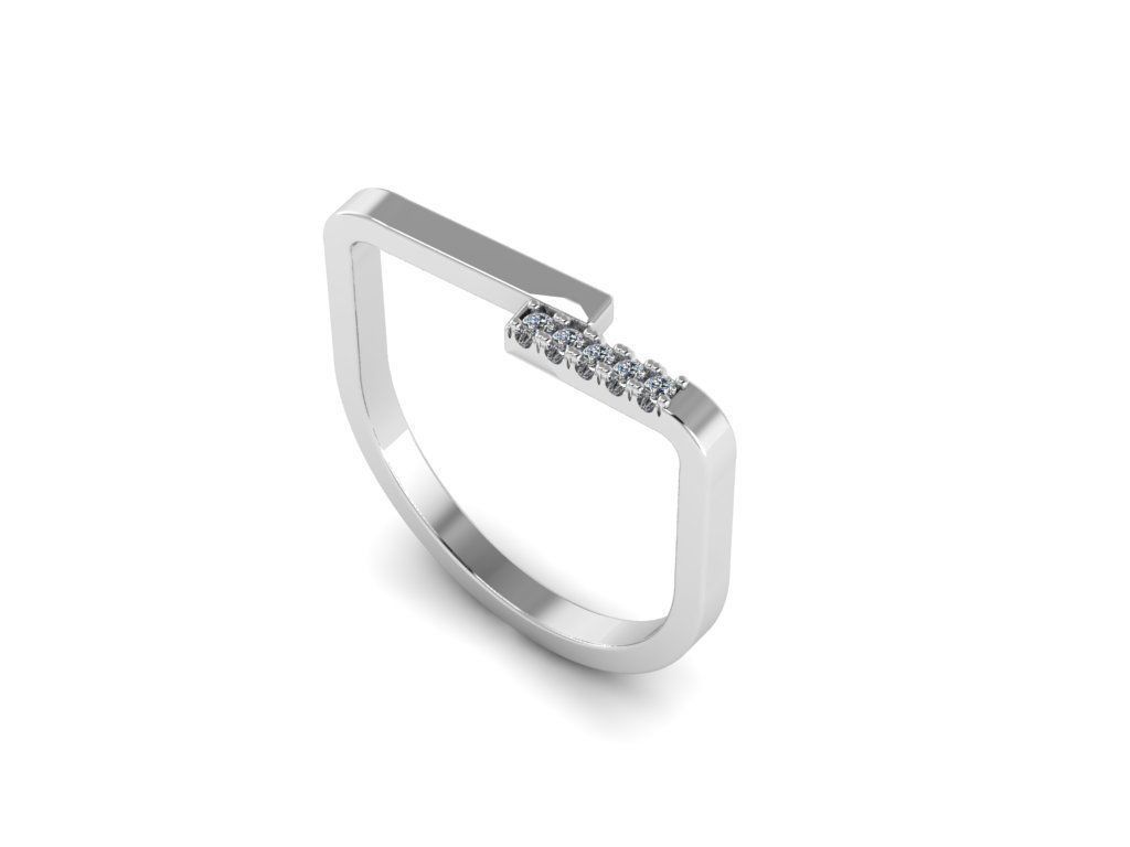 Diamond Jewelry Ring 3D print model_11