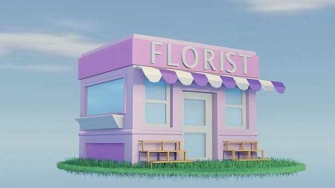 Tiny Florist  Low-poly 3D model