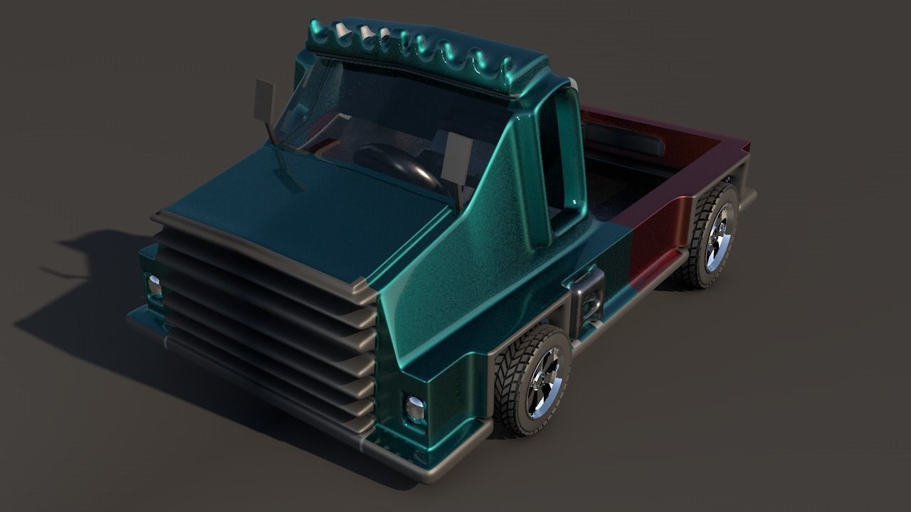 Box Van Truck Goods Carrier   Low-poly 3D model_1