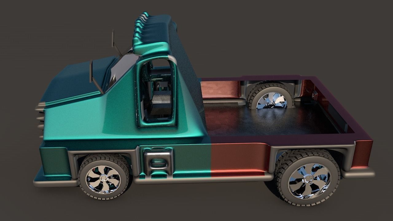 Box Van Truck Goods Carrier   Low-poly 3D model_2