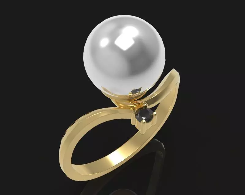 Ring with pearls - 4 3D print model_0