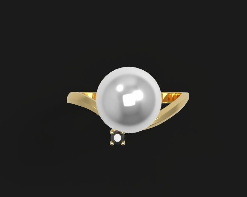 Ring with pearls - 4 3D print model_3