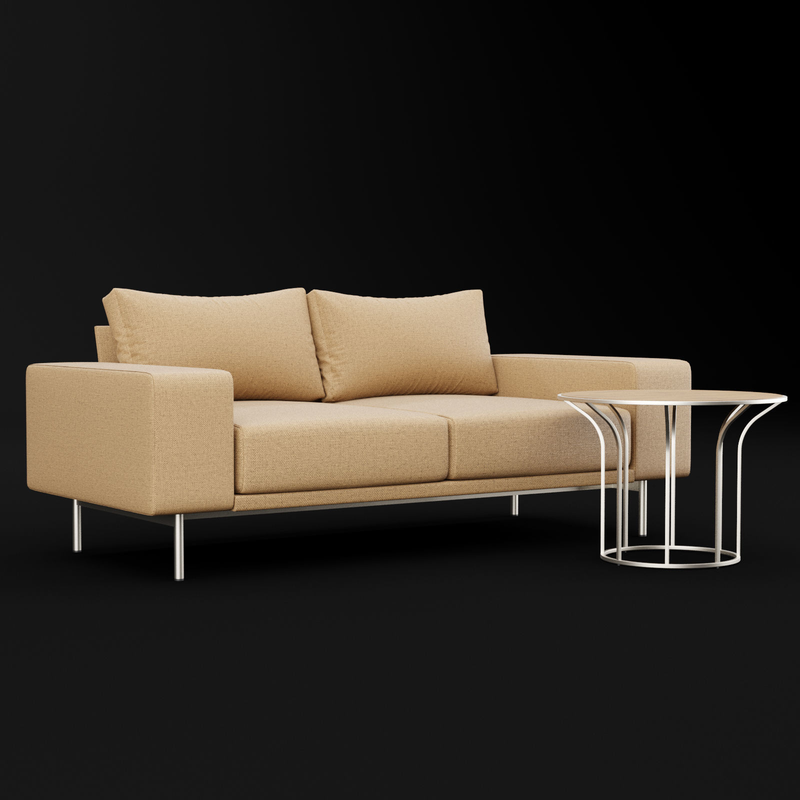 Sofa piu double 180 and cara 620 cofe table BT design 3D model_6
