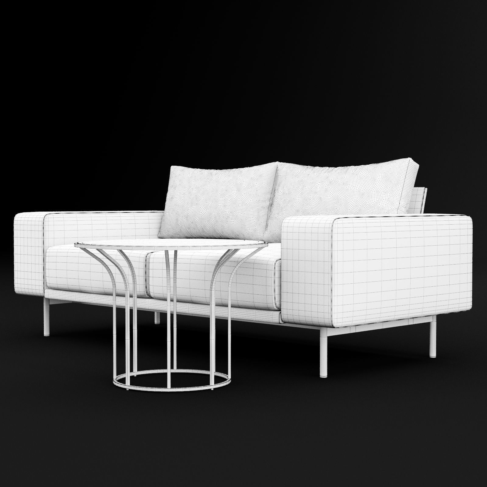 Sofa piu double 180 and cara 620 cofe table BT design 3D model_9
