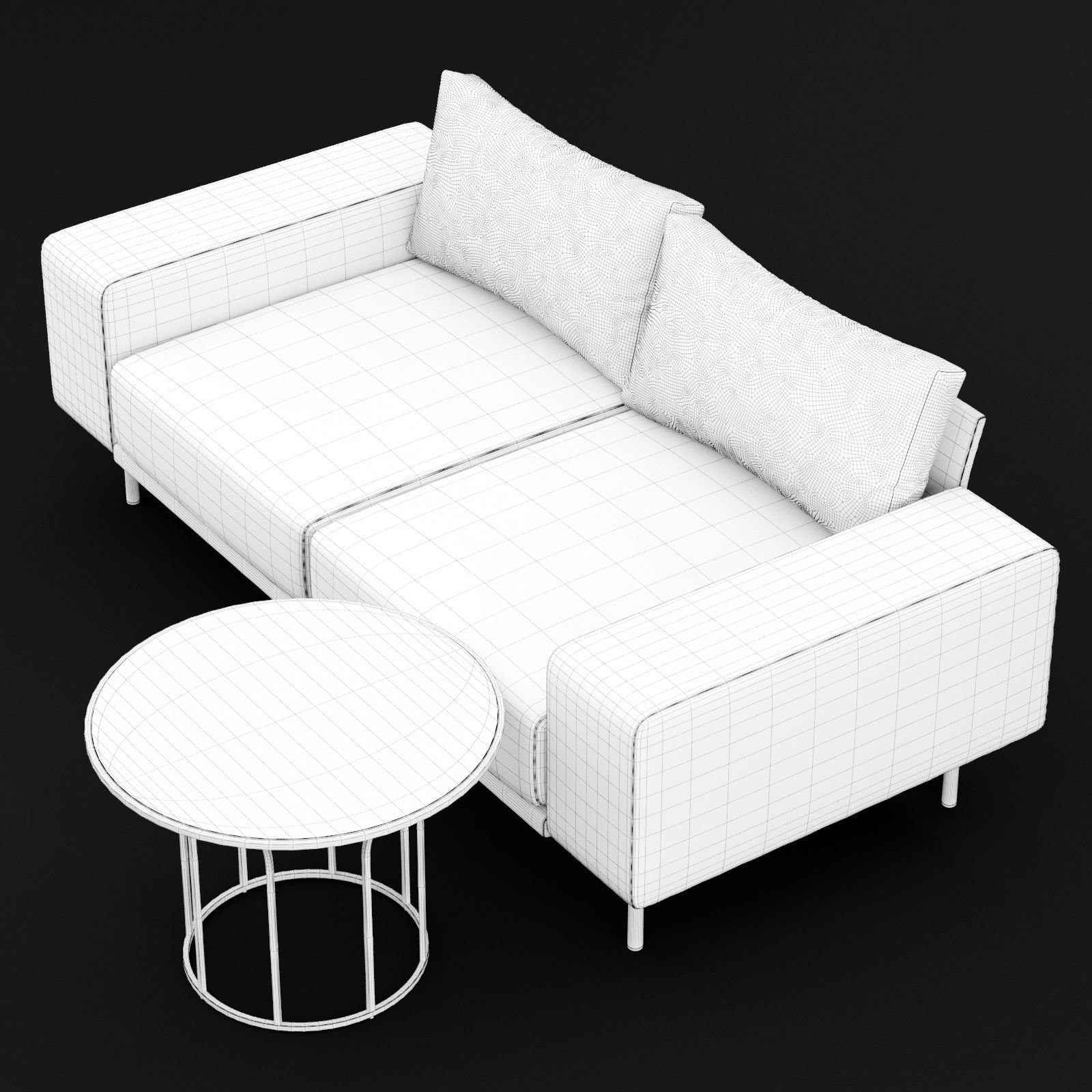 Sofa piu double 180 and cara 620 cofe table BT design 3D model_11
