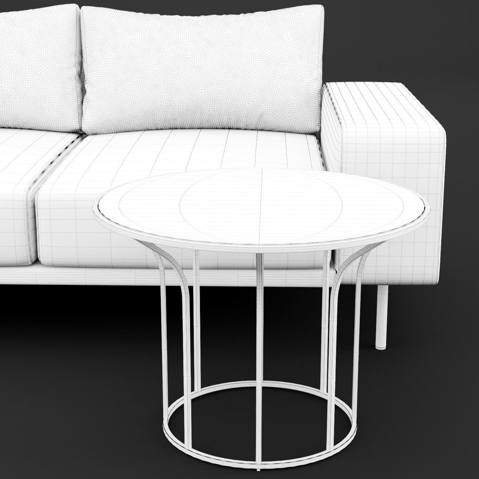 Sofa piu double 180 and cara 620 cofe table BT design 3D model_15