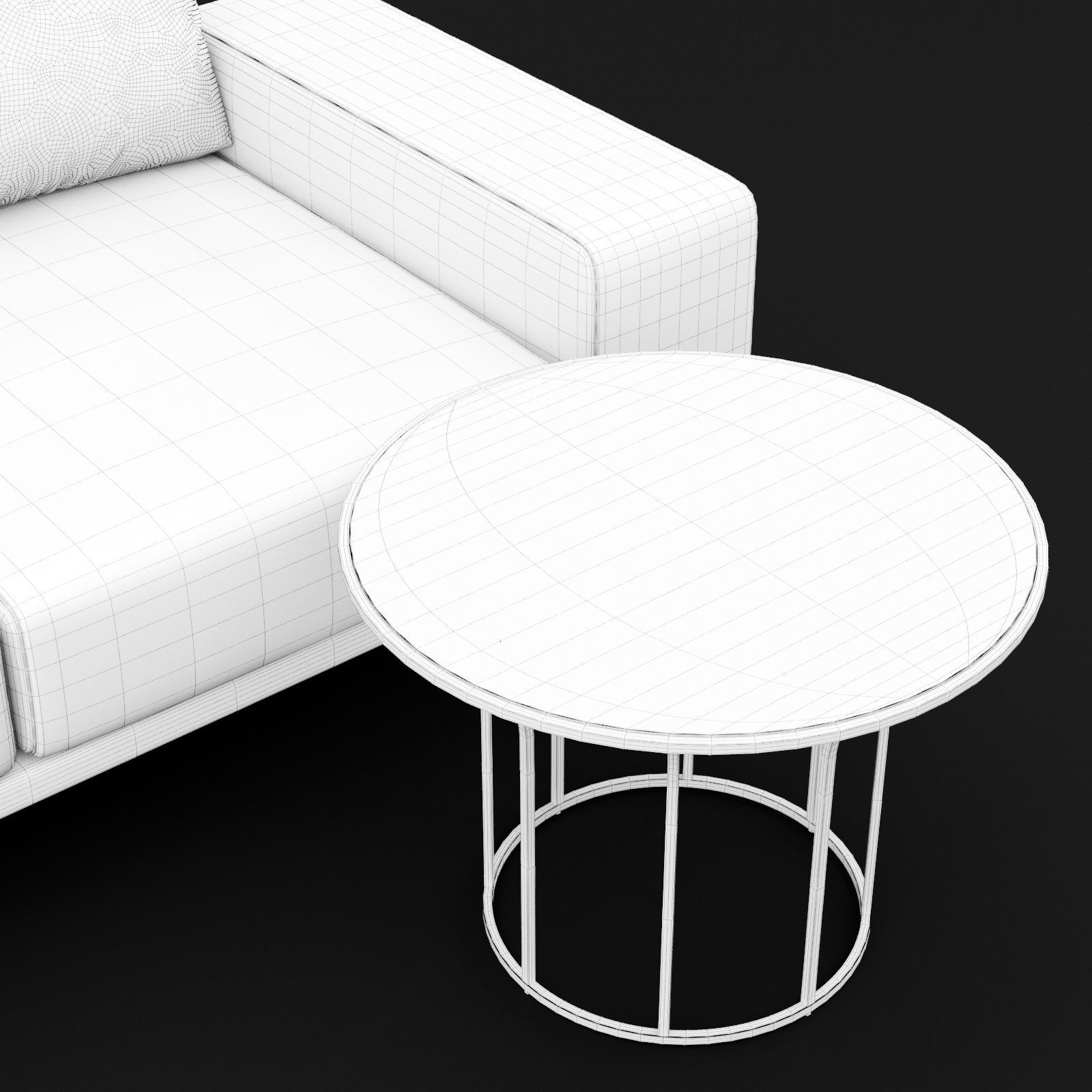 Sofa piu double 180 and cara 620 cofe table BT design 3D model_13