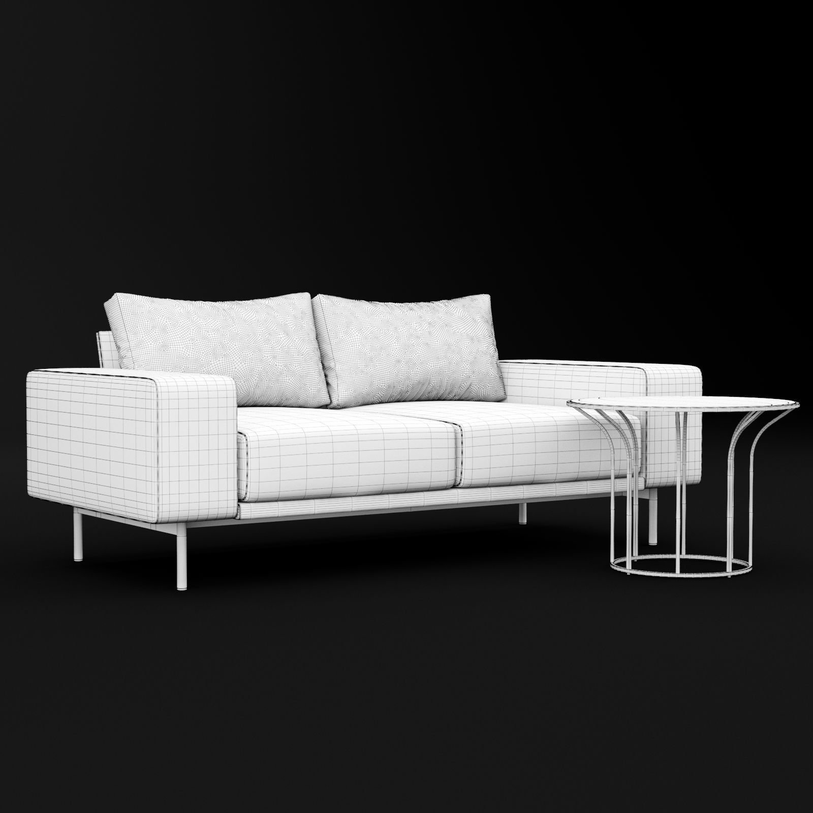 Sofa piu double 180 and cara 620 cofe table BT design 3D model_7