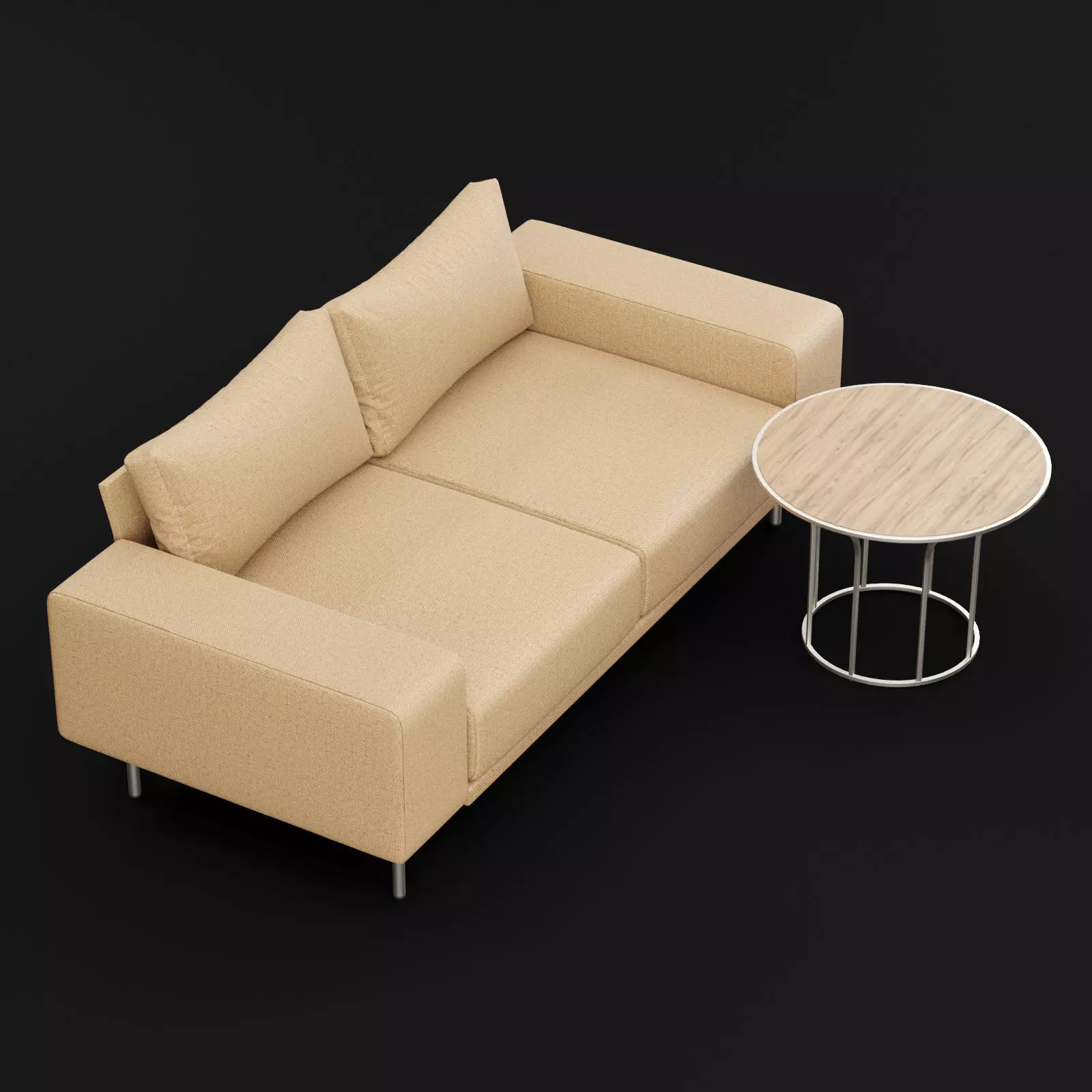 Sofa piu double 180 and cara 620 cofe table BT design 3D model_0
