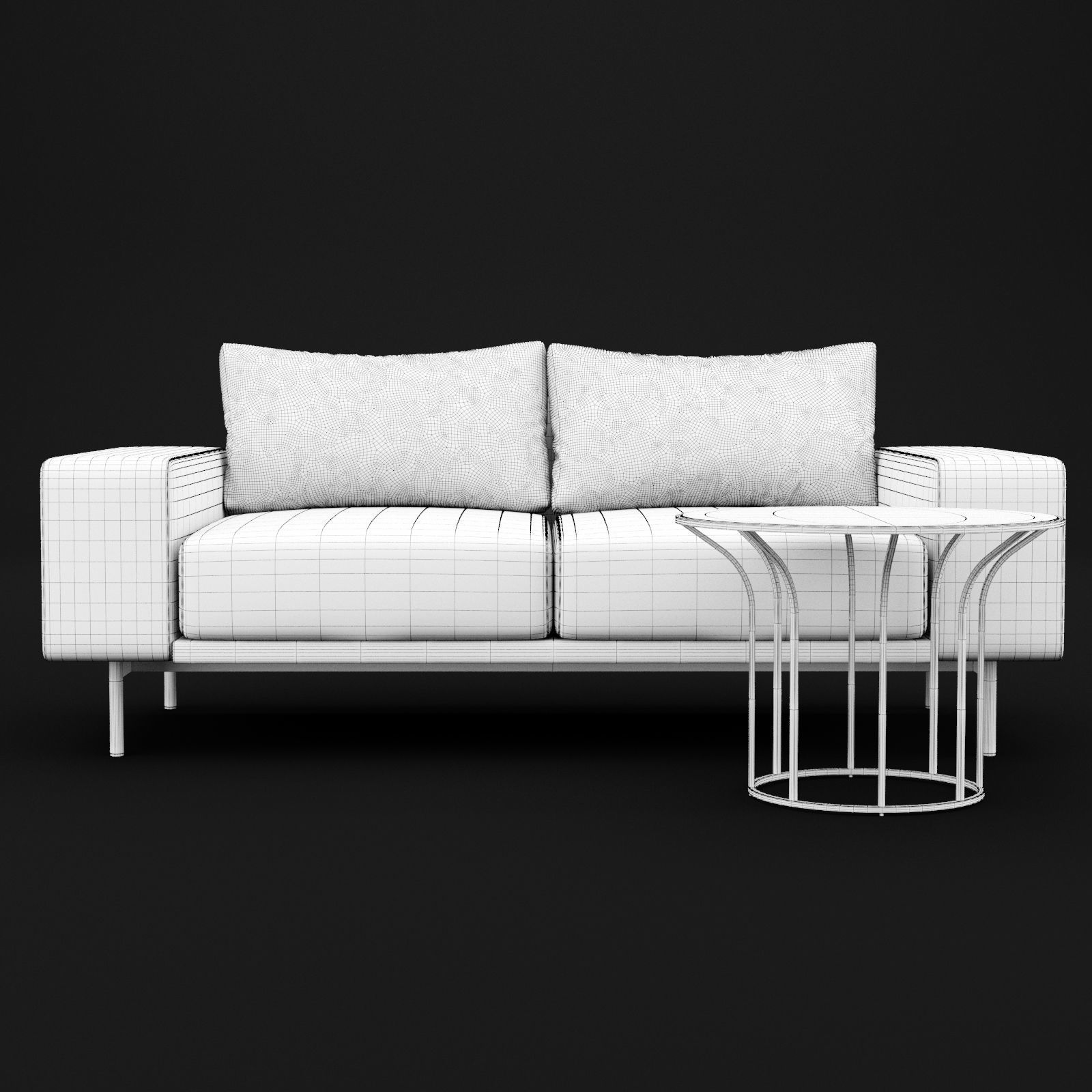 Sofa piu double 180 and cara 620 cofe table BT design 3D model_5