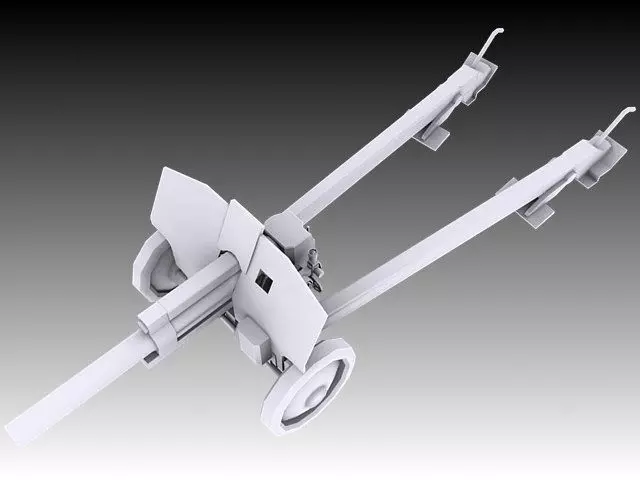 Soviet M30 122mm howitzer Low-poly 3D model_0