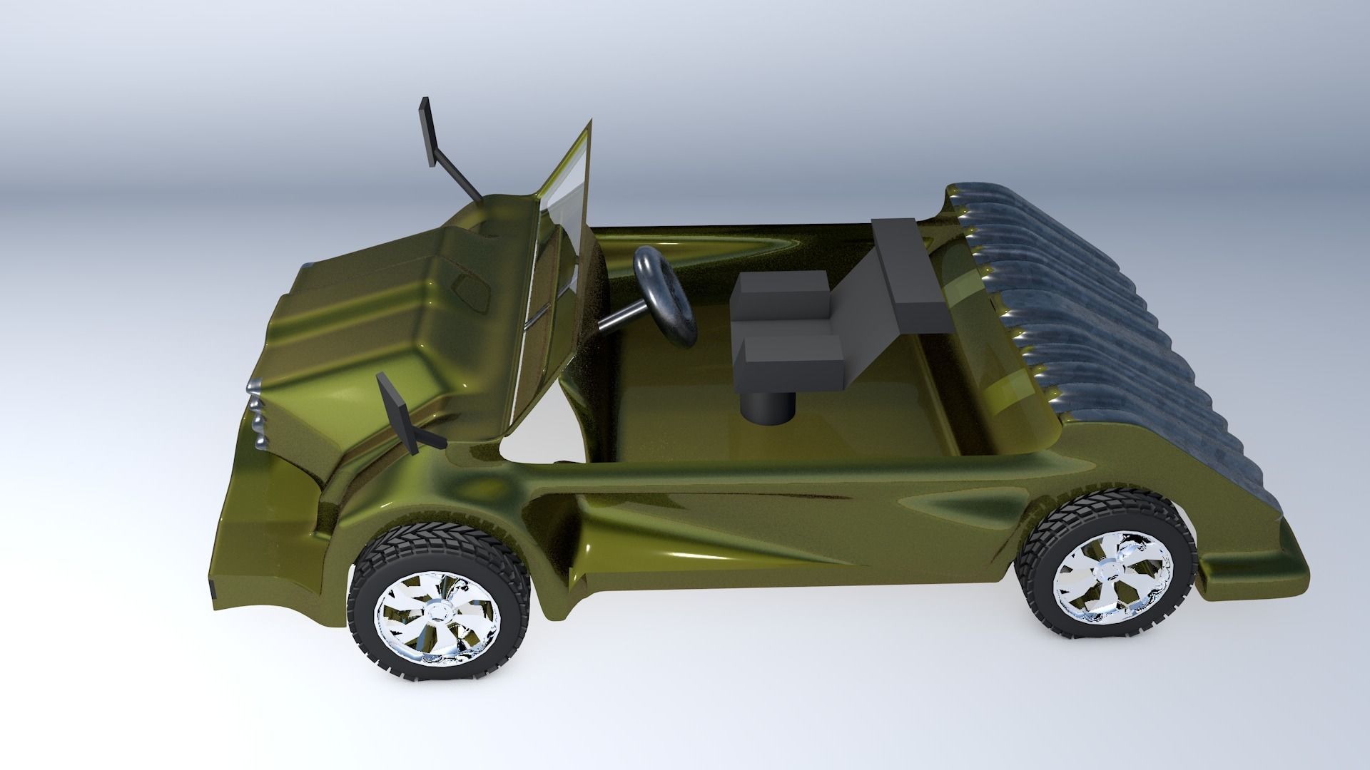 Car Model 3d Game  Style One Low-poly 3D model_5