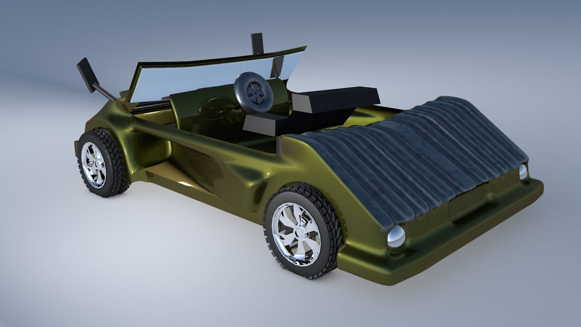 Car Model 3d Game  Style One Low-poly 3D model_7