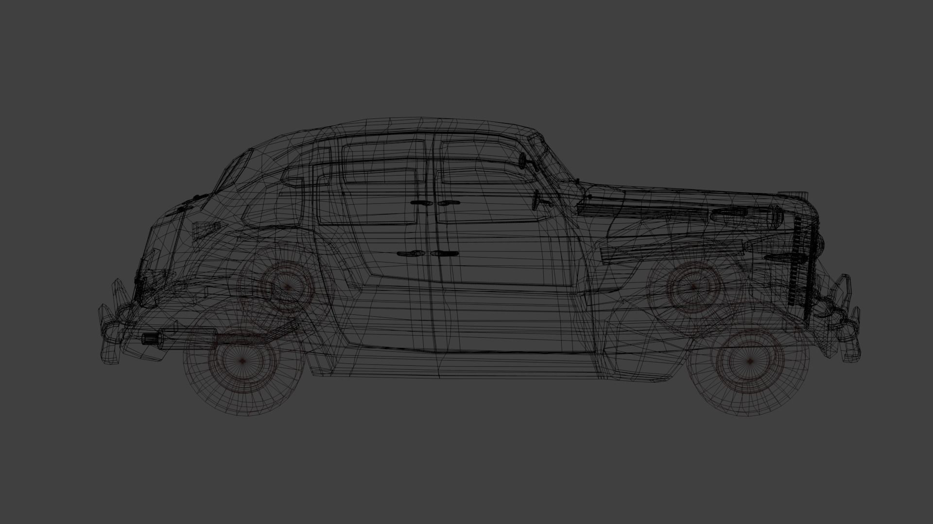 1938 BUICK Special 4 Door Sedan Low-poly 3D model_6
