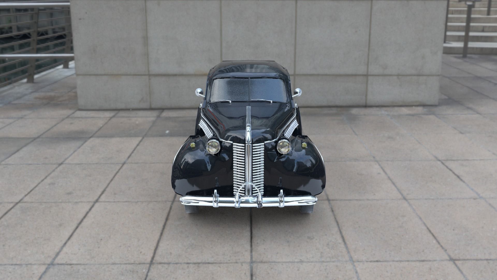 1938 BUICK Special 4 Door Sedan Low-poly 3D model_2