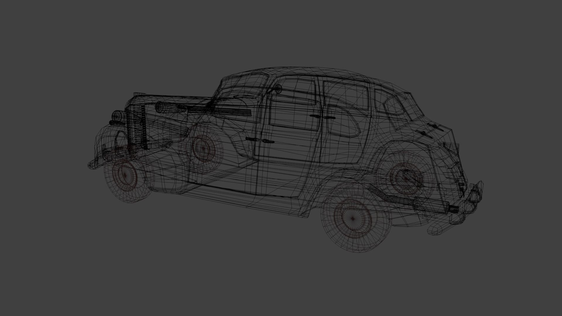 1938 BUICK Special 4 Door Sedan Low-poly 3D model_7