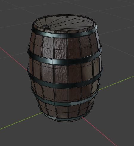 Low poly pbr wooden barrel  Free low-poly 3D model_2