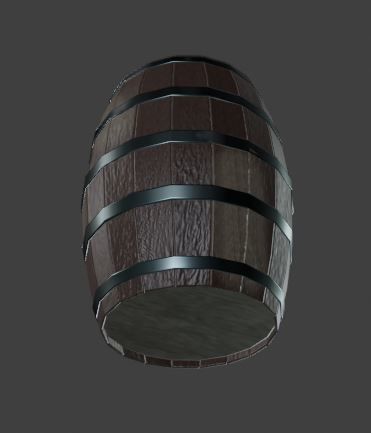 Low poly pbr wooden barrel  Free low-poly 3D model_4