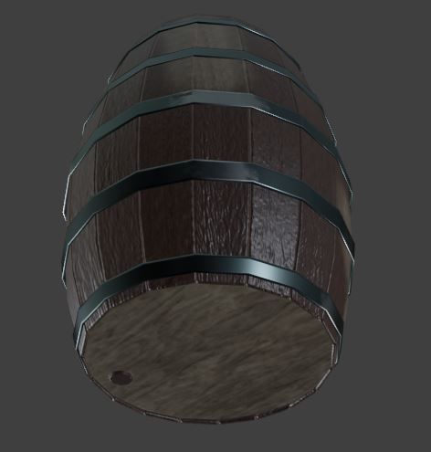 Low poly pbr wooden barrel  Free low-poly 3D model_1