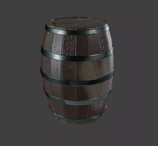 Low poly pbr wooden barrel  Free low-poly 3D model_0