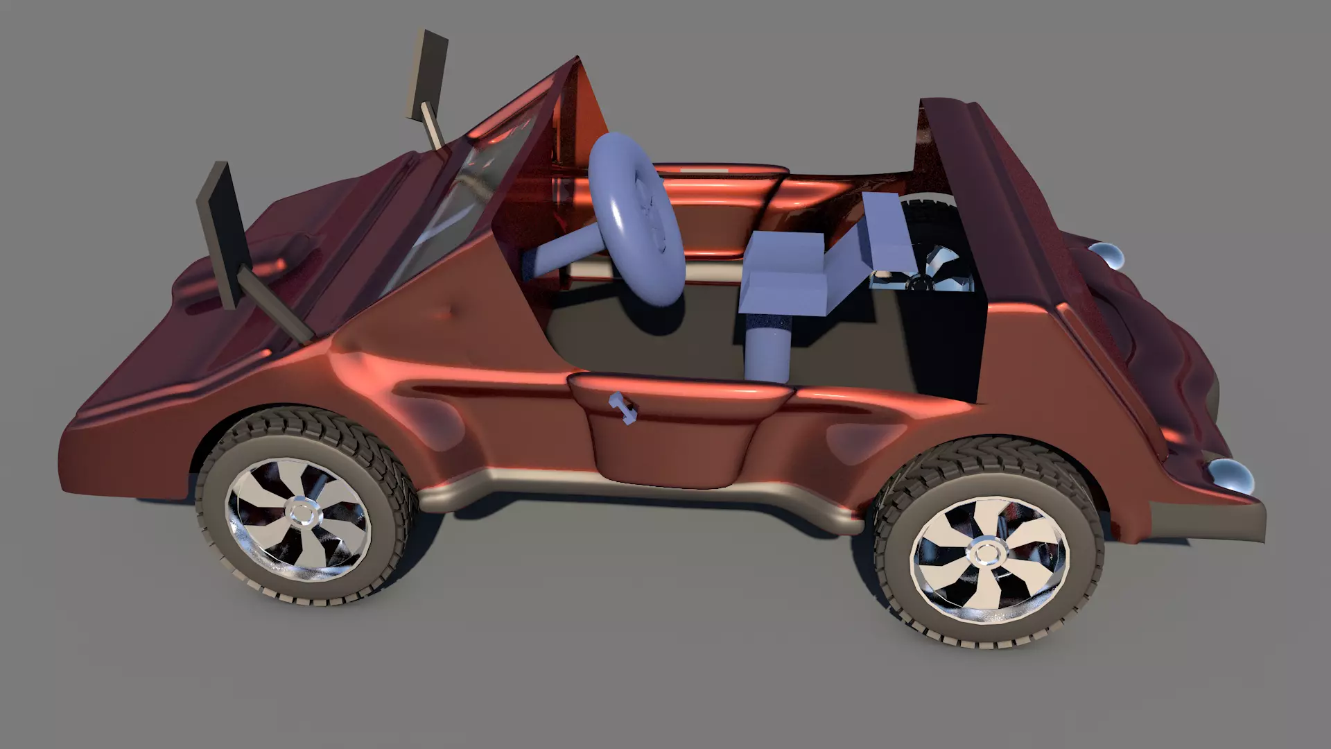 Car 3d model Game Style Two Low-poly 3D model_0