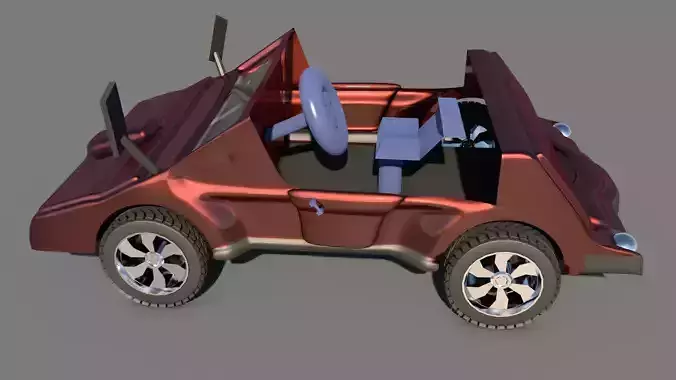 Car 3d model Game Style Two