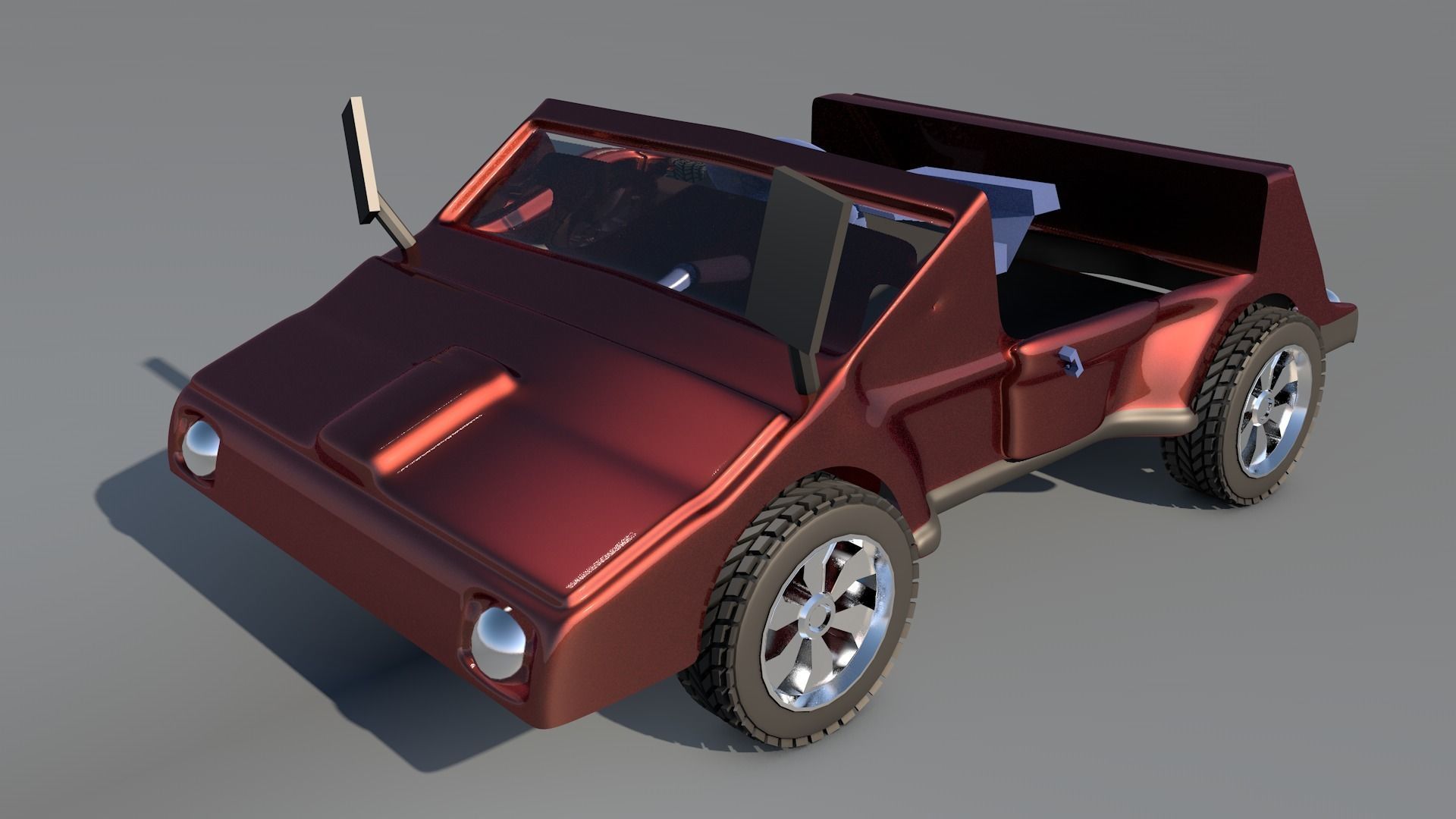 Car 3d model Game Style Two Low-poly 3D model_1