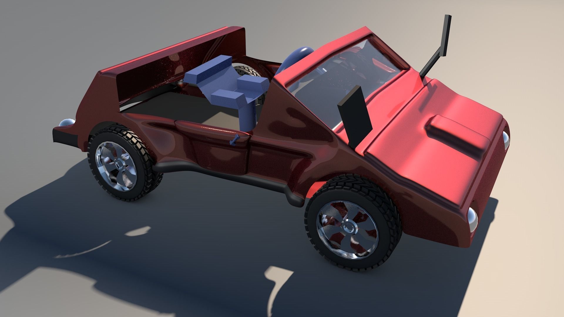 Car 3d model Game Style Two Low-poly 3D model_4