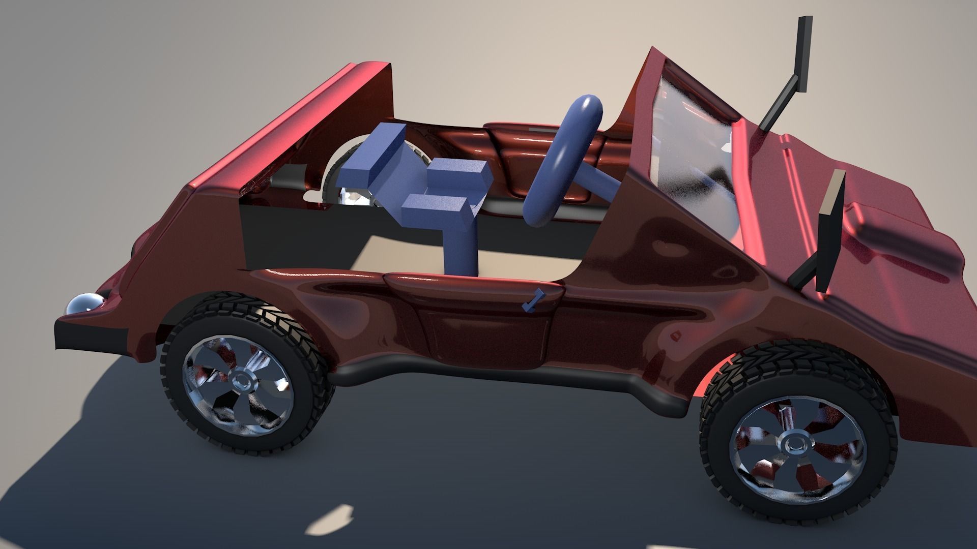 Car 3d model Game Style Two Low-poly 3D model_3