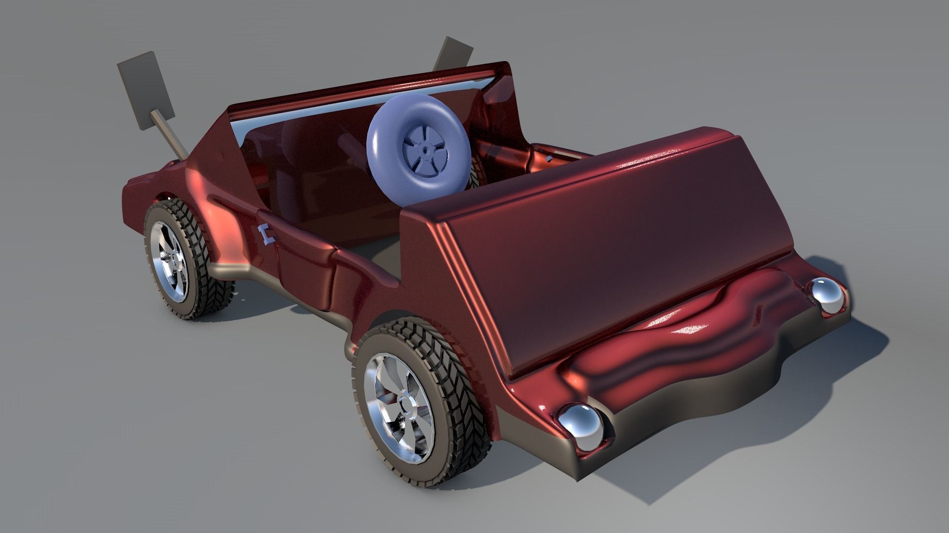 Car 3d model Game Style Two Low-poly 3D model_2