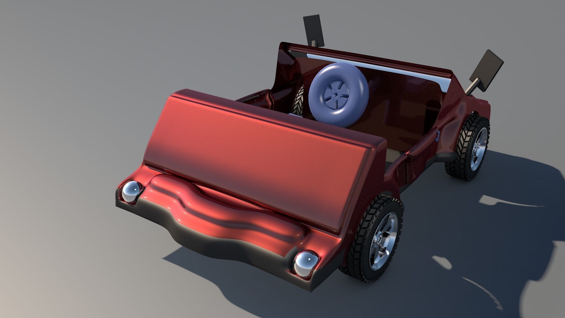 Car 3d model Game Style Two Low-poly 3D model_6