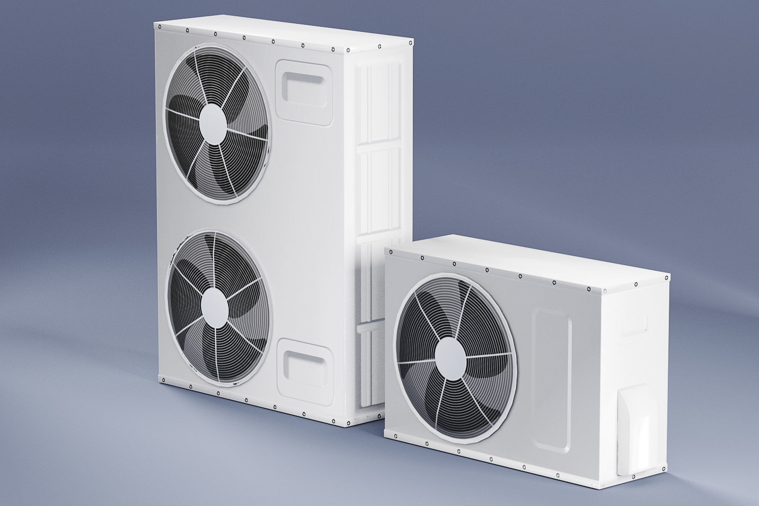 Sample Model of Split air conditioner outdoor box low poly Low-poly 3D model_3
