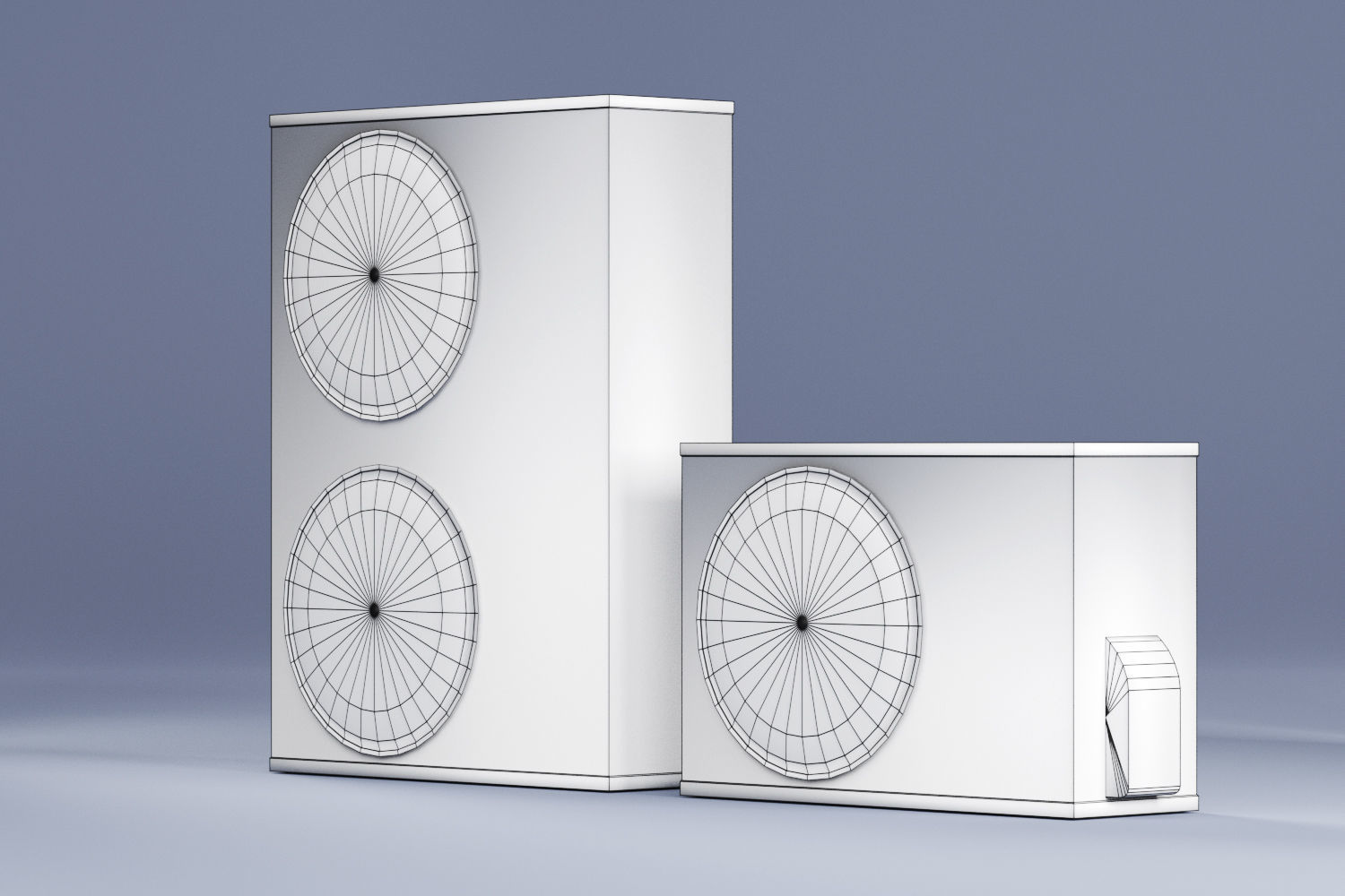 Sample Model of Split air conditioner outdoor box low poly Low-poly 3D model_5