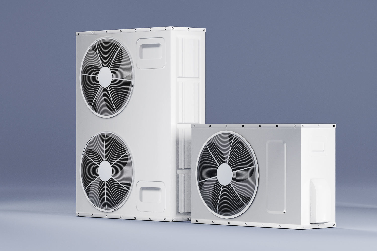 Sample Model of Split air conditioner outdoor box low poly Low-poly 3D model_0