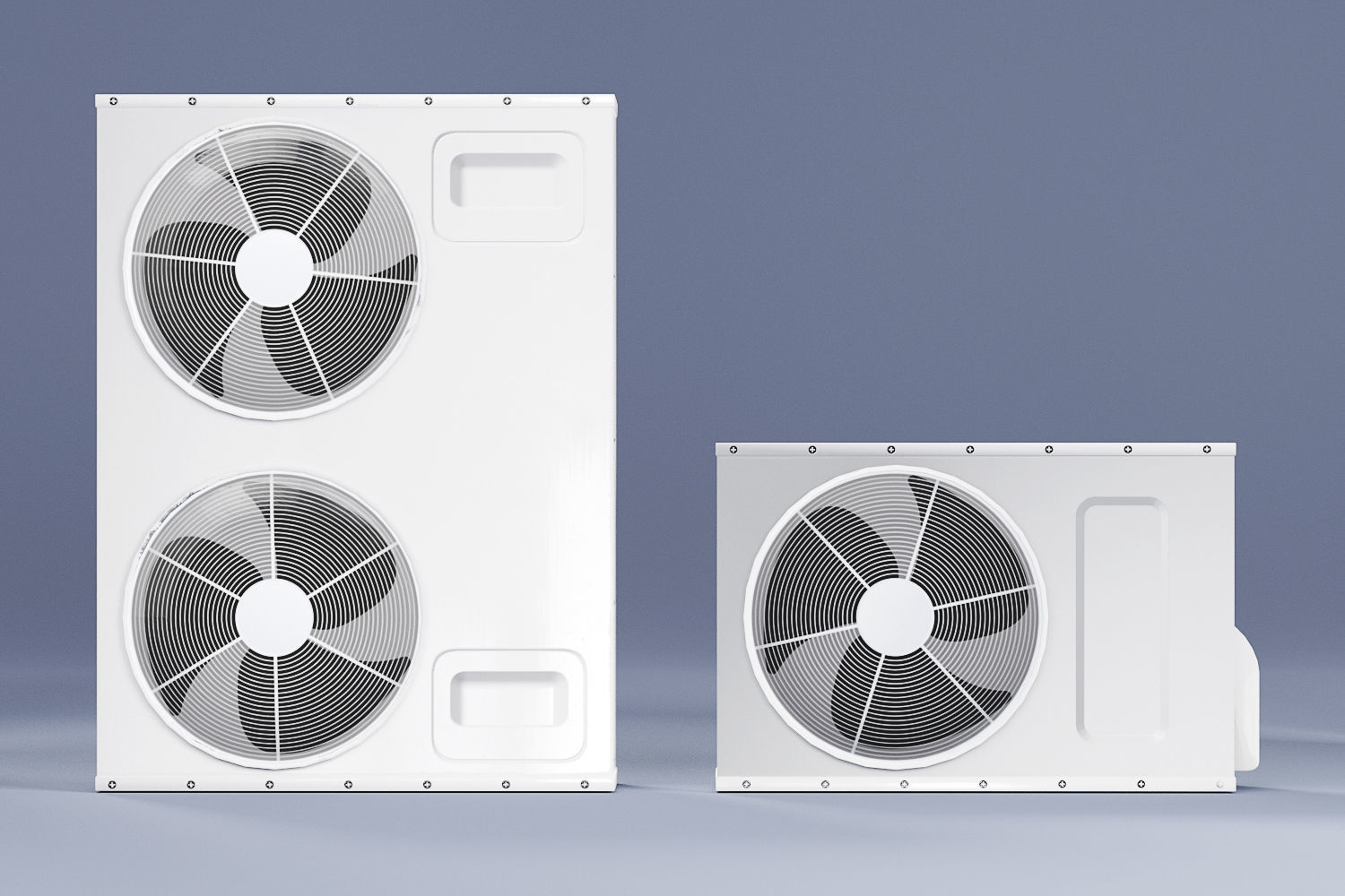 Sample Model of Split air conditioner outdoor box low poly Low-poly 3D model_1