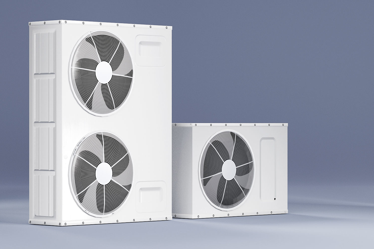 Sample Model of Split air conditioner outdoor box low poly Low-poly 3D model_2