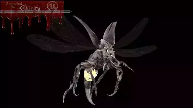 Flying Beetle6 Low-poly 3D model