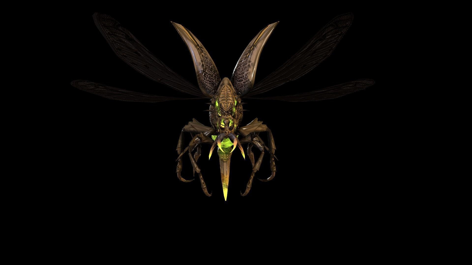 Flying Beetle6 Low-poly 3D model_9