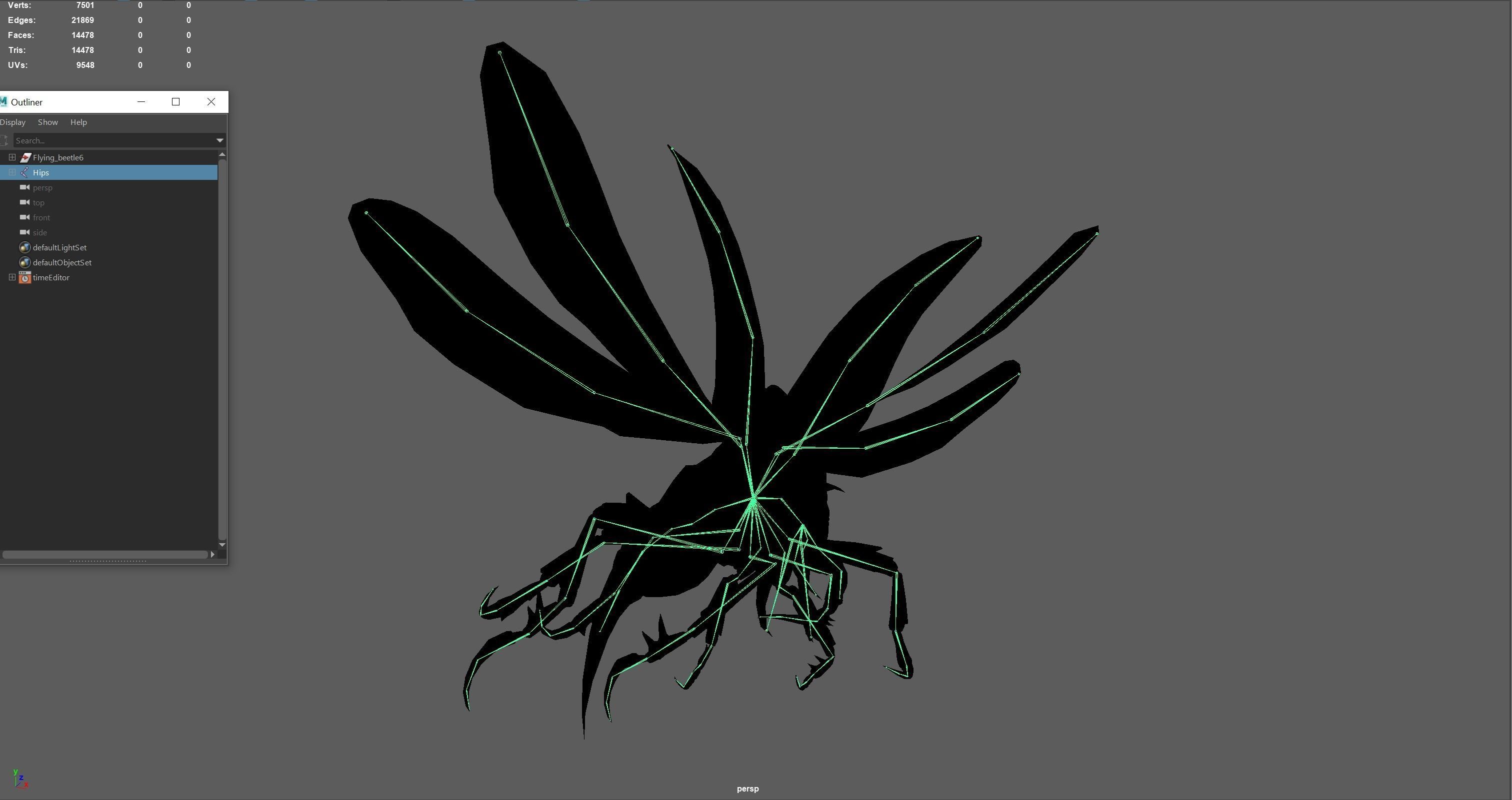 Flying Beetle6 Low-poly 3D model_21