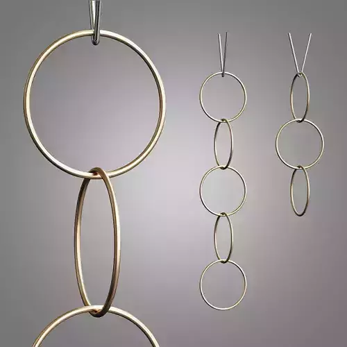 This Vertical Pendant Light Is Made Using Brass Rings