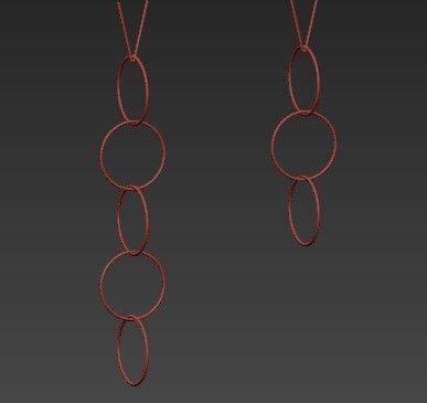 This Vertical Pendant Light Is Made Using Brass Rings 3D model_4