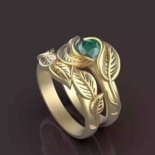 flower ring and back ring Silver Gold  Print 3D print model