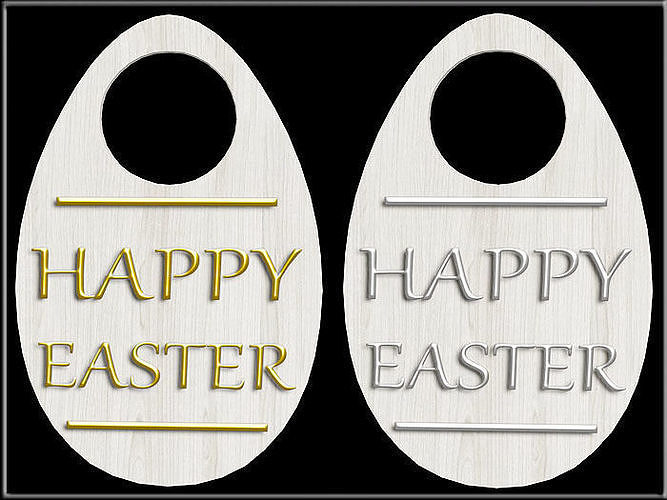 Easter Egg Shape Door Hanger Low-poly 3D model