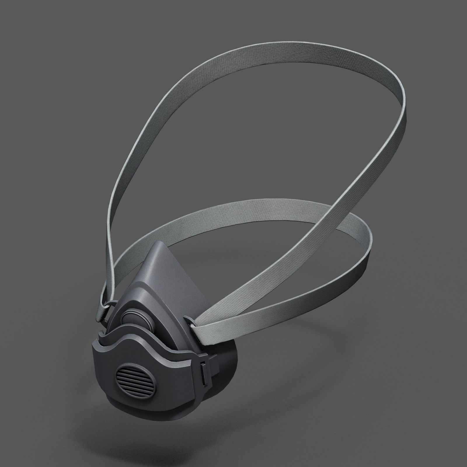 Gas mask helmet 3d model military combat isolated equipment Low-poly 3D model_3