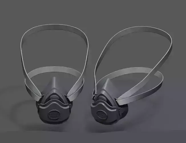 Gas mask helmet 3d model military combat isolated equipment 