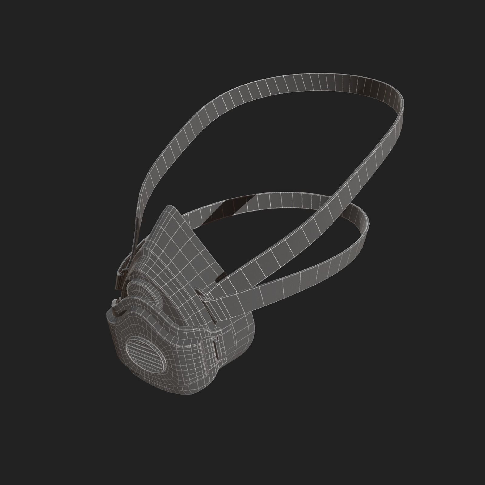 Gas mask helmet 3d model military combat isolated equipment Low-poly 3D model_11