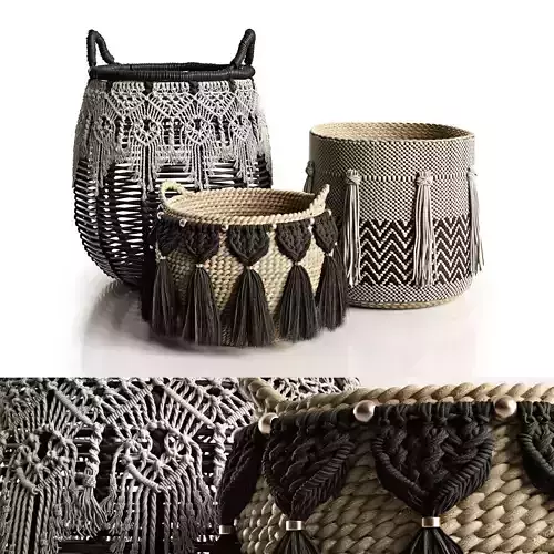 Boho Wicker Planters